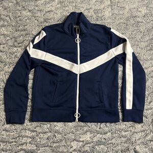 Off White Women’s 2013 Zip Up Blue & White‎ Jacket Woman Embroidery Size XL